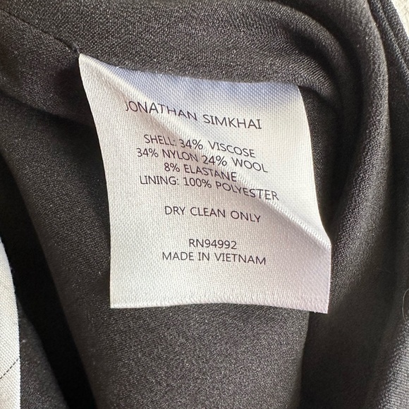 Jonathan Simkhai black trousers with split front hem and hook and eye details - Picture 6 of 6